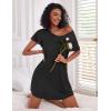 imageEkouaer 2 Pack Nightgowns for Women Flare Short Sleeve Sleepshirt V Neck Sleepwear Pajama Dress S2XLBlackwine Red