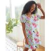 imageEkouaer 2 Pack Nightgowns for Women Flare Short Sleeve Sleepshirt V Neck Sleepwear Pajama Dress S2XLBlue Flowerpink Flower