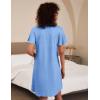 imageEkouaer 2 Pack Nightgowns for Women Flare Short Sleeve Sleepshirt V Neck Sleepwear Pajama Dress S2XLBluewhite Floral Print