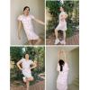 imageEkouaer 2 Pack Nightgowns for Women Flare Short Sleeve Sleepshirt V Neck Sleepwear Pajama Dress S2XLButterfly  Stripe
