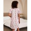imageEkouaer 2 Pack Nightgowns for Women Flare Short Sleeve Sleepshirt V Neck Sleepwear Pajama Dress S2XLButterfly  Stripe