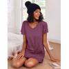 imageEkouaer 2 Pack Nightgowns for Women Flare Short Sleeve Sleepshirt V Neck Sleepwear Pajama Dress S2XLCat  Purple