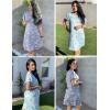 imageEkouaer 2 Pack Nightgowns for Women Flare Short Sleeve Sleepshirt V Neck Sleepwear Pajama Dress S2XLCoffee  Star Print