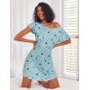 imageEkouaer 2 Pack Nightgowns for Women Flare Short Sleeve Sleepshirt V Neck Sleepwear Pajama Dress S2XLCoffee  Star Print