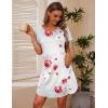imageEkouaer 2 Pack Nightgowns for Women Flare Short Sleeve Sleepshirt V Neck Sleepwear Pajama Dress S2XLFlowerblue Star