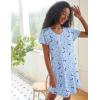 imageEkouaer 2 Pack Nightgowns for Women Flare Short Sleeve Sleepshirt V Neck Sleepwear Pajama Dress S2XLFlowerblue Star