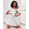 imageEkouaer 2 Pack Nightgowns for Women Flare Short Sleeve Sleepshirt V Neck Sleepwear Pajama Dress S2XLHeartmoon Print