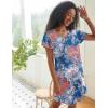 imageEkouaer 2 Pack Nightgowns for Women Flare Short Sleeve Sleepshirt V Neck Sleepwear Pajama Dress S2XLLeopardflower