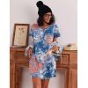 imageEkouaer 2 Pack Nightgowns for Women Flare Short Sleeve Sleepshirt V Neck Sleepwear Pajama Dress S2XLLeopardflower