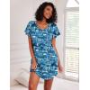 imageEkouaer 2 Pack Nightgowns for Women Flare Short Sleeve Sleepshirt V Neck Sleepwear Pajama Dress S2XLLetter Print  Black