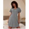 imageEkouaer 2 Pack Nightgowns for Women Flare Short Sleeve Sleepshirt V Neck Sleepwear Pajama Dress S2XLNavygrey