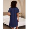 imageEkouaer 2 Pack Nightgowns for Women Flare Short Sleeve Sleepshirt V Neck Sleepwear Pajama Dress S2XLNavygrey