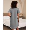 imageEkouaer 2 Pack Nightgowns for Women Flare Short Sleeve Sleepshirt V Neck Sleepwear Pajama Dress S2XLNavygrey