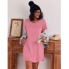 imageEkouaer 2 Pack Nightgowns for Women Flare Short Sleeve Sleepshirt V Neck Sleepwear Pajama Dress S2XLPink  Green