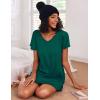imageEkouaer 2 Pack Nightgowns for Women Flare Short Sleeve Sleepshirt V Neck Sleepwear Pajama Dress S2XLPink  Green