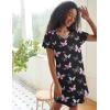 imageEkouaer 2 Pack Nightgowns for Women Flare Short Sleeve Sleepshirt V Neck Sleepwear Pajama Dress S2XLPinkbutterfly