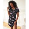 imageEkouaer 2 Pack Nightgowns for Women Flare Short Sleeve Sleepshirt V Neck Sleepwear Pajama Dress S2XLPinkbutterfly