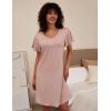 imageEkouaer 2 Pack Nightgowns for Women Flare Short Sleeve Sleepshirt V Neck Sleepwear Pajama Dress S2XLPinkstar Print