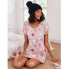 imageEkouaer 2 Pack Nightgowns for Women Flare Short Sleeve Sleepshirt V Neck Sleepwear Pajama Dress S2XLStar  Sheep Print
