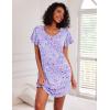 imageEkouaer 2 Pack Nightgowns for Women Flare Short Sleeve Sleepshirt V Neck Sleepwear Pajama Dress S2XLStar  Sheep Print