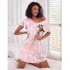 imageEkouaer 2 Pack Nightgowns for Women Flare Short Sleeve Sleepshirt V Neck Sleepwear Pajama Dress S2XLStarbutterfly Print