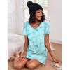 imageEkouaer 2 Pack Nightgowns for Women Flare Short Sleeve Sleepshirt V Neck Sleepwear Pajama Dress S2XLStarbutterfly Print