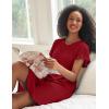 imageEkouaer 2 Pack Nightgowns for Women Flare Short Sleeve Sleepshirt V Neck Sleepwear Pajama Dress S2XLWine Red  Floral