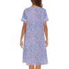 imageEkouaer House Dress for Women with Pockets Button Down Duster Housecoat Short Sleeve Mumu Nightgown SXXXLBlue Flower