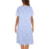 imageEkouaer House Dress for Women with Pockets Button Down Duster Housecoat Short Sleeve Mumu Nightgown SXXXLBlue Pigeon