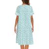 imageEkouaer House Dress for Women with Pockets Button Down Duster Housecoat Short Sleeve Mumu Nightgown SXXXLGreen Flower