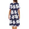 imageEkouaer House Dress for Women with Pockets Button Down Duster Housecoat Short Sleeve Mumu Nightgown SXXXLNavy Flower