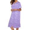 imageEkouaer House Dress for Women with Pockets Button Down Duster Housecoat Short Sleeve Mumu Nightgown SXXXLPurple Dots