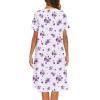 imageEkouaer House Dress for Women with Pockets Button Down Duster Housecoat Short Sleeve Mumu Nightgown SXXXLWhite Flower