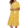 imageEkouaer House Dress for Women with Pockets Button Down Duster Housecoat Short Sleeve Mumu Nightgown SXXXLYellow Flower