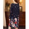 imageEkouaer Nightgowns for Women Long Sleeve Sleepshirt Button Nightshirt Floral Sleepwear Night Dress with Pockets SXXXLBlack Floral