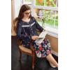 imageEkouaer Nightgowns for Women Long Sleeve Sleepshirt Button Nightshirt Floral Sleepwear Night Dress with Pockets SXXXLBlack Floral