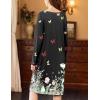 imageEkouaer Nightgowns for Women Long Sleeve Sleepshirt Button Nightshirt Floral Sleepwear Night Dress with Pockets SXXXLBlack Leaf  Butterfly