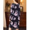 imageEkouaer Nightgowns for Women Long Sleeve Sleepshirt Button Nightshirt Floral Sleepwear Night Dress with Pockets SXXXLBlack Orange Floral