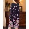 imageEkouaer Nightgowns for Women Long Sleeve Sleepshirt Button Nightshirt Floral Sleepwear Night Dress with Pockets SXXXLBlack Pink Floral