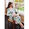 imageEkouaer Nightgowns for Women Long Sleeve Sleepshirt Button Nightshirt Floral Sleepwear Night Dress with Pockets SXXXLGreen Floral