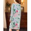 imageEkouaer Nightgowns for Women Long Sleeve Sleepshirt Button Nightshirt Floral Sleepwear Night Dress with Pockets SXXXLGreen Floral