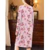 imageEkouaer Nightgowns for Women Long Sleeve Sleepshirt Button Nightshirt Floral Sleepwear Night Dress with Pockets SXXXLPink Floral