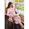 imageEkouaer Nightgowns for Women Long Sleeve Sleepshirt Button Nightshirt Floral Sleepwear Night Dress with Pockets SXXXLPink Floral