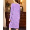 imageEkouaer Nightgowns for Women Long Sleeve Sleepshirt Button Nightshirt Floral Sleepwear Night Dress with Pockets SXXXLPurple Floral