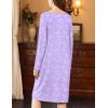 imageEkouaer Nightgowns for Women Long Sleeve Sleepshirt Button Nightshirt Floral Sleepwear Night Dress with Pockets SXXXLPurple White Floral