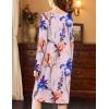 imageEkouaer Nightgowns for Women Long Sleeve Sleepshirt Button Nightshirt Floral Sleepwear Night Dress with Pockets SXXXLWhite Blue Floral