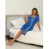 imageEkouaer Womens Nightgown Button Down Sleepshirt Short Sleeve Nightshirt V Neck Sleepwear Pajama DressAzure