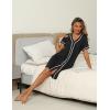 imageEkouaer Womens Nightgown Button Down Sleepshirt Short Sleeve Nightshirt V Neck Sleepwear Pajama DressBlack