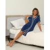 imageEkouaer Womens Nightgown Button Down Sleepshirt Short Sleeve Nightshirt V Neck Sleepwear Pajama DressNavy Blue