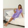 imageEkouaer Womens Nightgown Button Down Sleepshirt Short Sleeve Nightshirt V Neck Sleepwear Pajama DressViolet